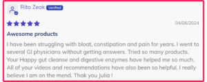Bloated belly 5-Star Flat Belly Pack Review by Rita Zeak from CleansingForEnergy.com