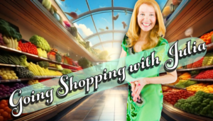 julia goes shopping for gut healthy foods