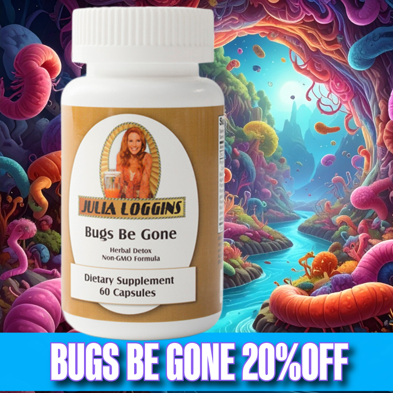 Bugs Be Gone is a natural supplement treatment by Julia Loggins which helps to eliminate parasites, bugs, bacteria