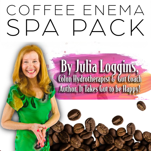 Julia Loggins' coffee enema spa pack for natural diverticulitis healing and flat belly results
